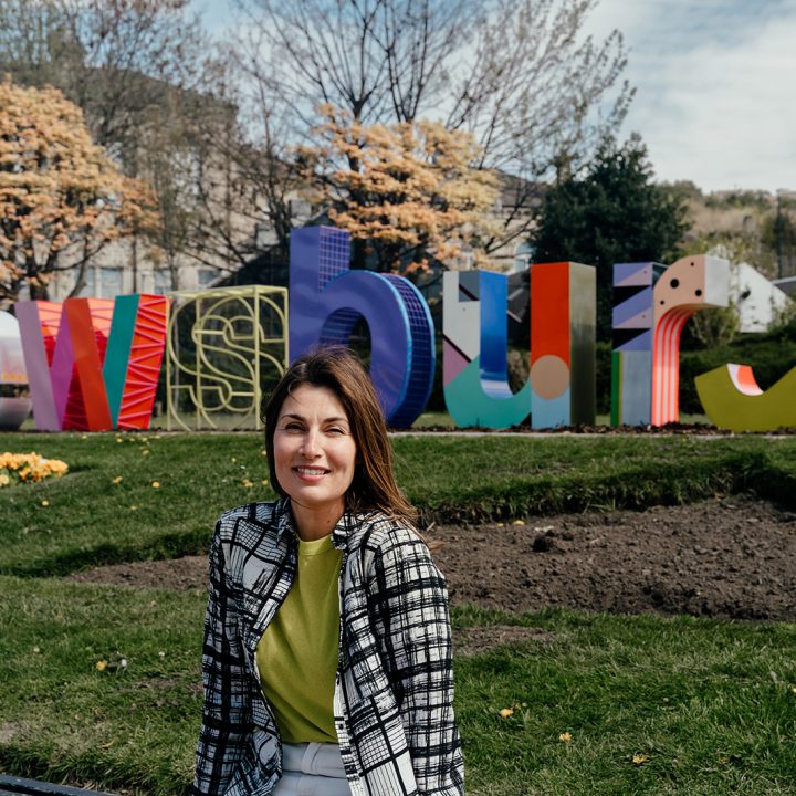 Recycled letters spelling dewsbury unveiled in the Town Centre